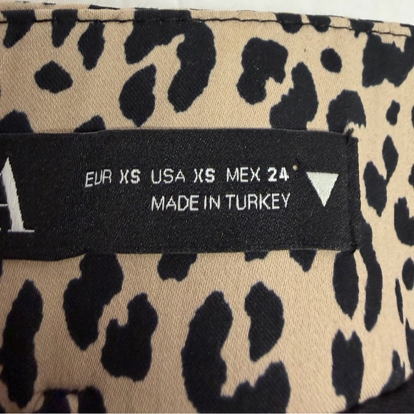 Zara Tan and Black Leopard ruched bodycon Mini Skirt XS - Picture 8 of 11